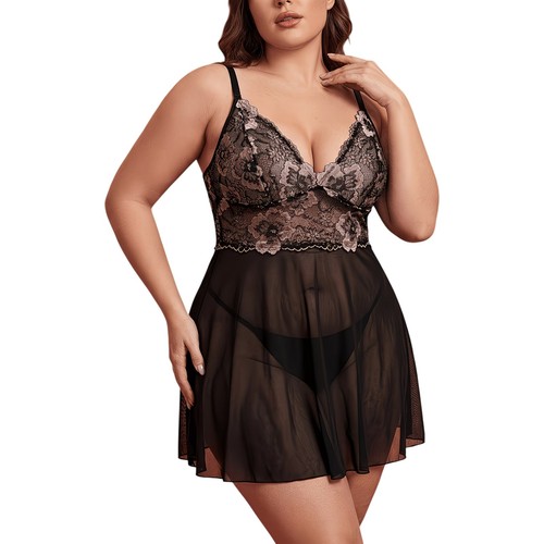 Damen babydoll spitze negligee - babydoll,